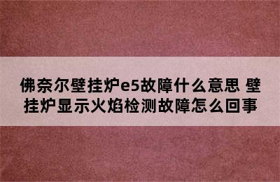 佛奈尔壁挂炉e5故障什么意思 壁挂炉显示火焰检测故障怎么回事